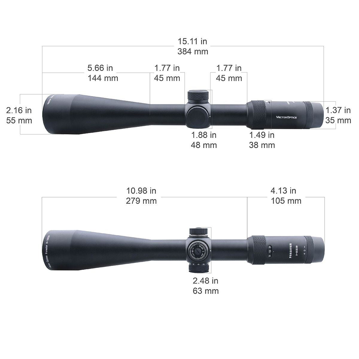 Vector Optics Forester 3-15x50SFP luneta celownicza