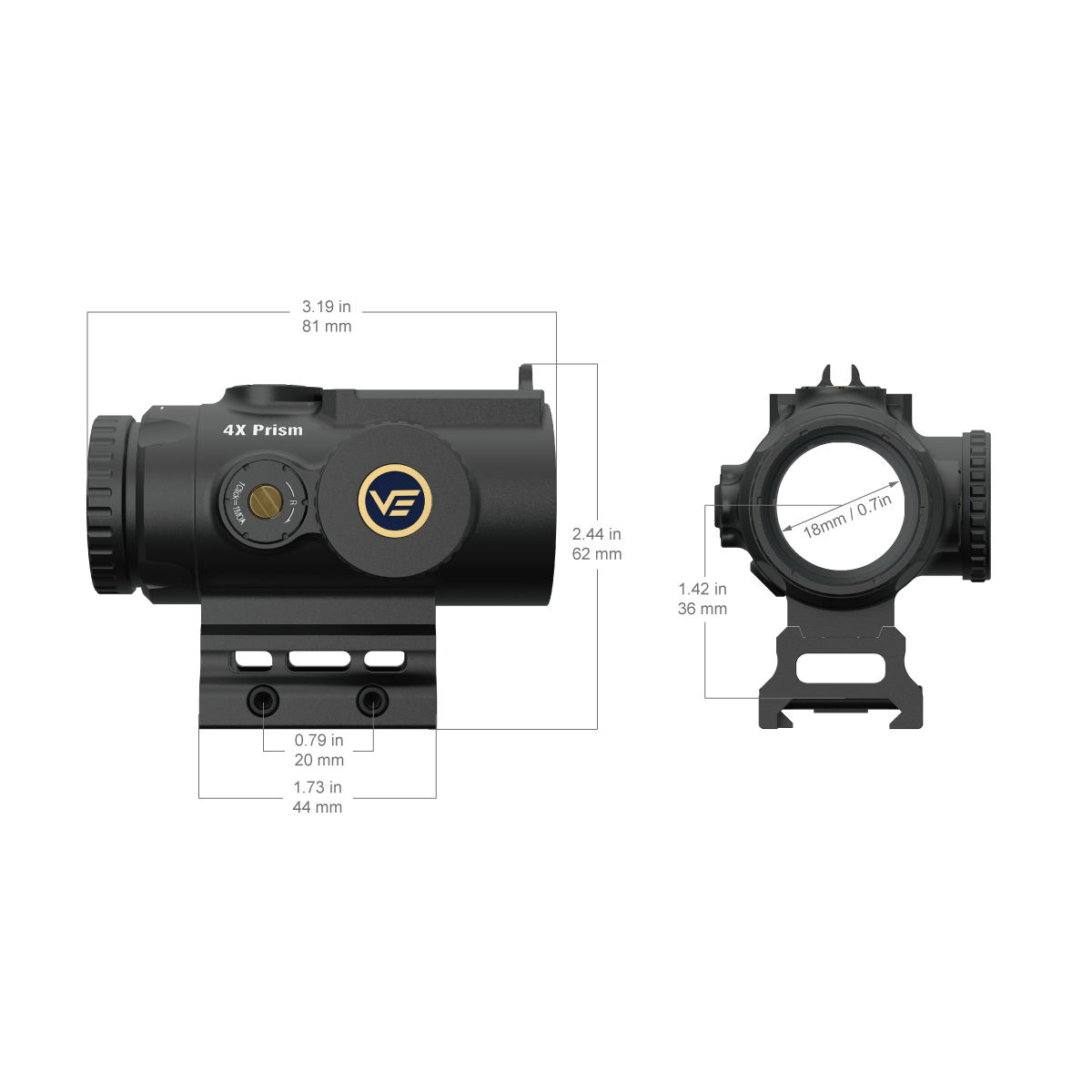 Vector Optics Paragon 4x24 ultra kompaktowy pryzmatyczny celownik do karabinu