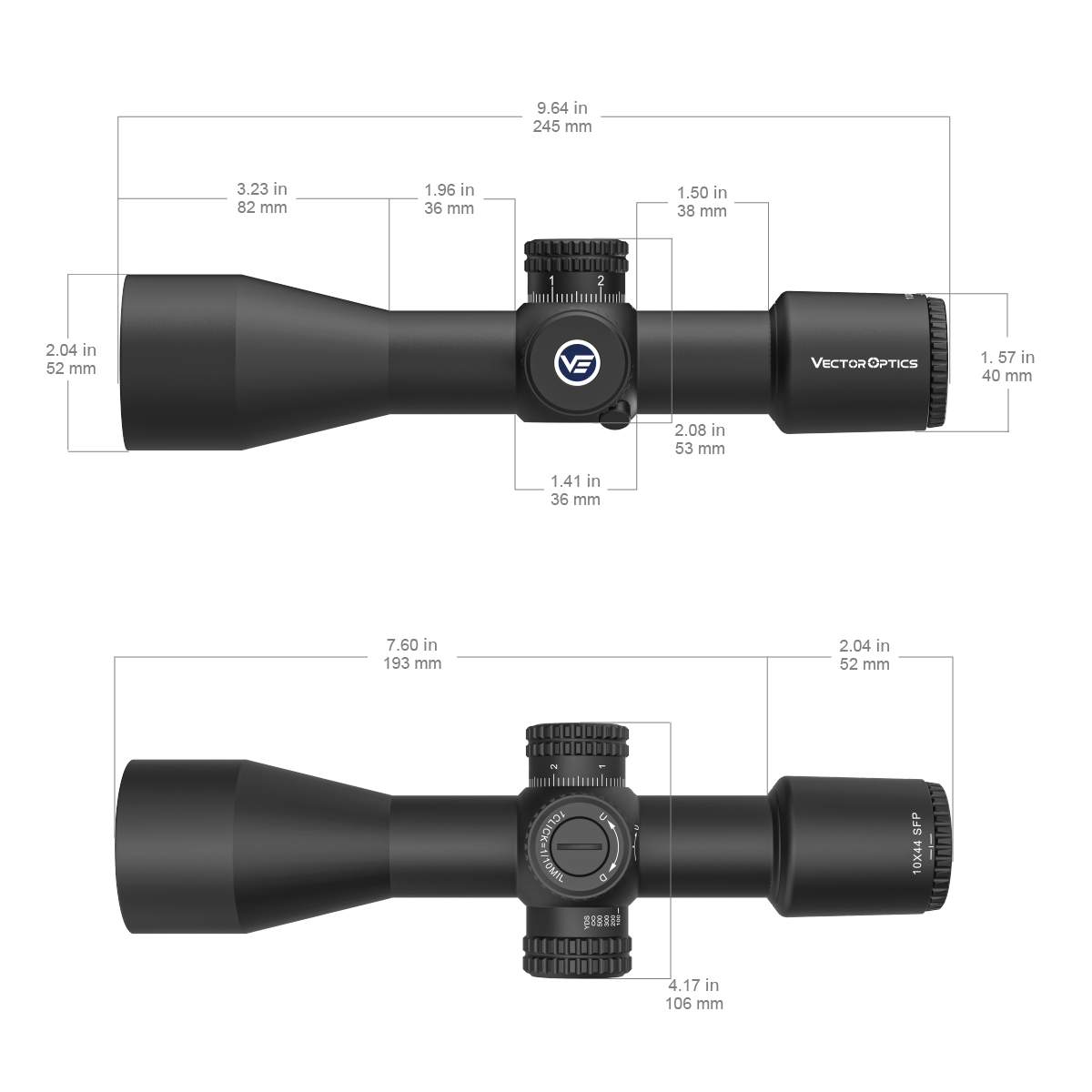 Vector Optics Veyron 10x44 SFP kompaktowa luneta celownicza