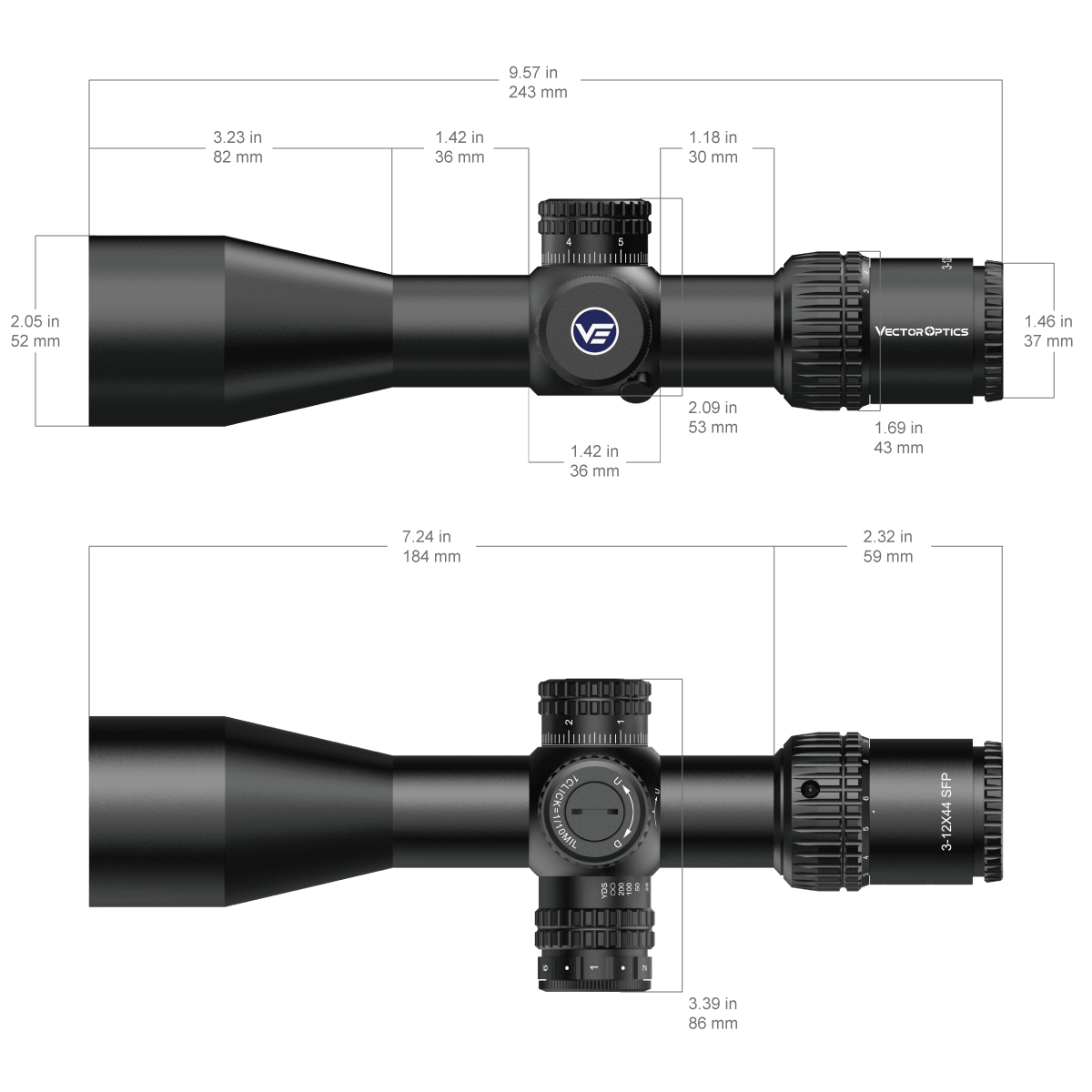 Vector Optics Veyron 3-12x44IR SFP kompaktowa luneta celownicza