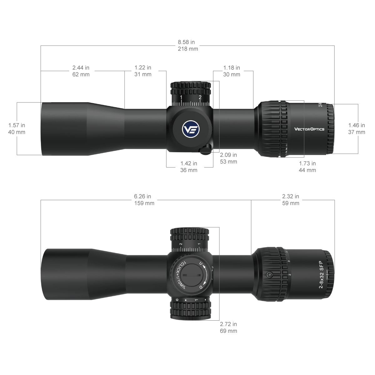 Vector Optics Veyron 2-8x32IR kompaktowa luneta celownicza