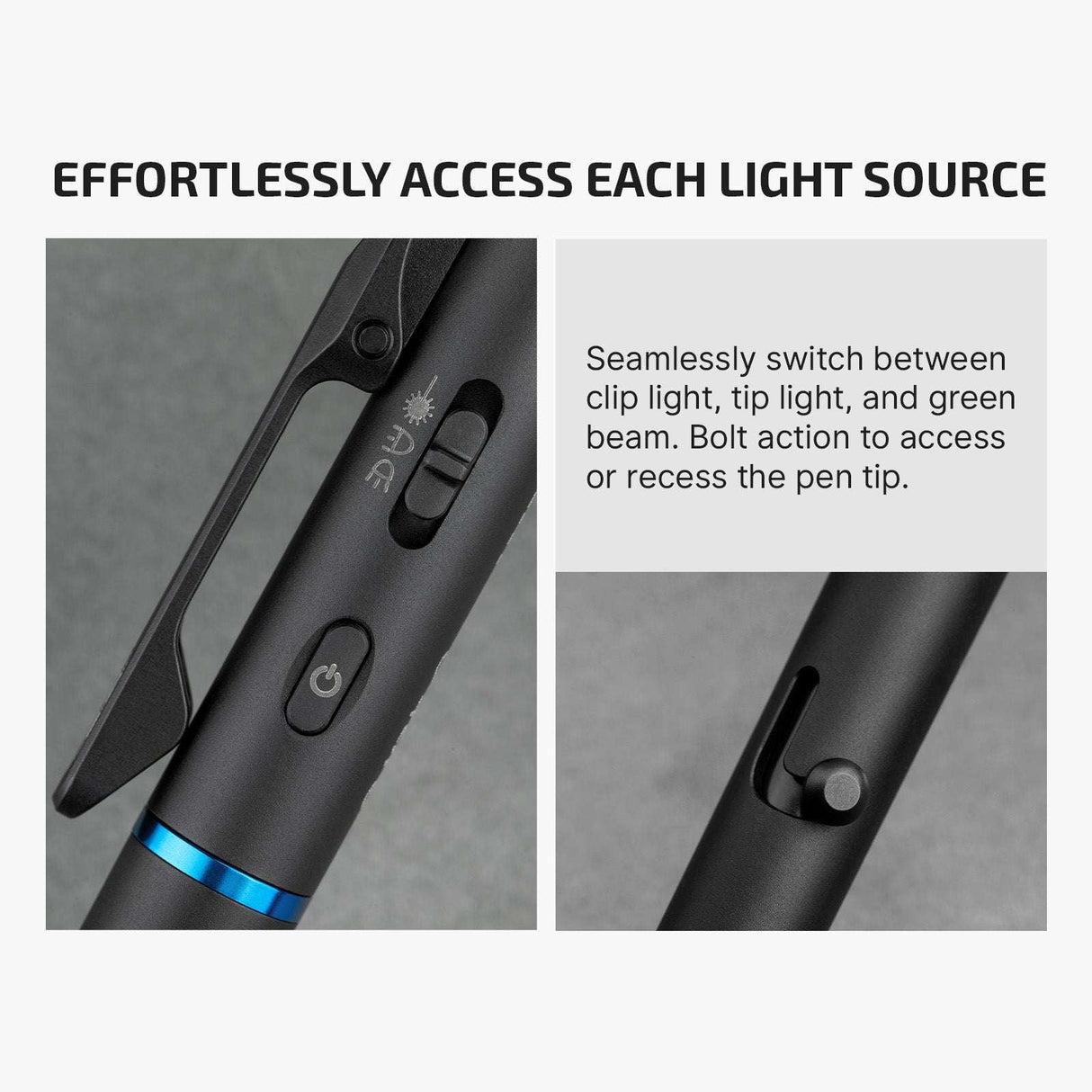 Olight O’Pen 3 | wielofunkcyjna latarka w formie długopisu | 120 lm + zielony laser - Czarny