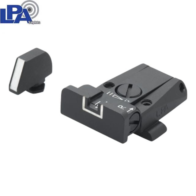 Glock [G17, G19, G26 & other] adjustable sight set | with white dots