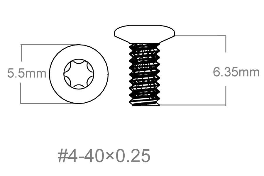 Zestaw śrub 3 szt. | 4-40x0.250" [T10] 