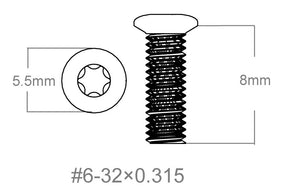 Zestaw śrub 3 szt. | 6-32x0.315’’ [T10]