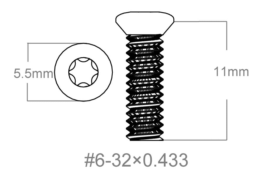 Zestaw śrub 3 szt. | 6-32x0.433" [T10] 