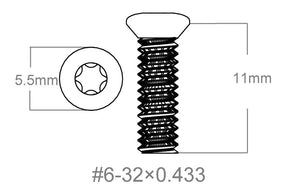 Zestaw śrub 3 szt. | 6-32x0.433’’ [T10]