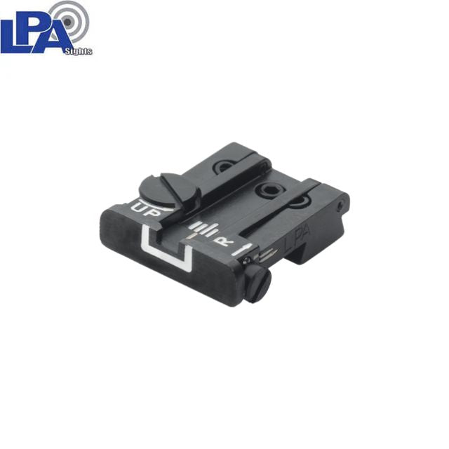 Tanfoglio Limited, EAA Witness, IWI Jericho, Springfield P9 fully adjustable rear sight [old dovetail 9.5 mm] | with white lines
