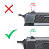 Browning Hi-Power [Vigilante Mark III Practical HP40] regulowane przyrządy celownicze | białe kropki