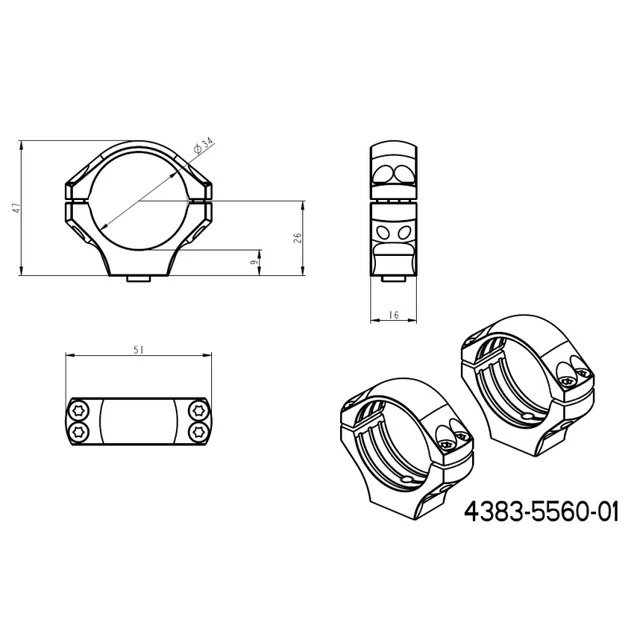 34mm montaże lunet | długa taktyczna baza Picatinny QD 
