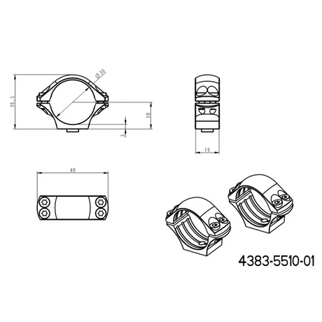 30mm montaże lunet | długa baza taktyczna Picatinny QD 