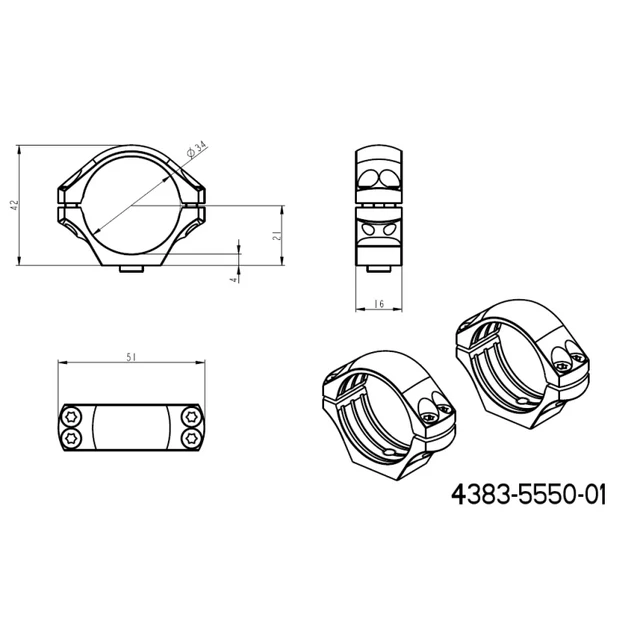 34mm montaże lunet | długa taktyczna baza Picatinny QD 