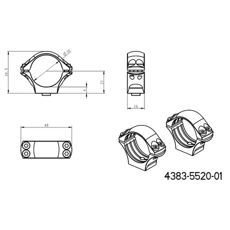 30mm montaże lunet | długa baza taktyczna Picatinny QD 
