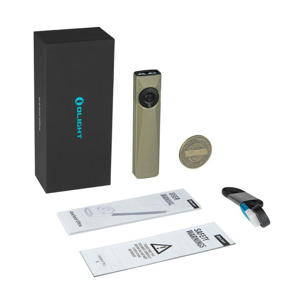 Olight Arkfeld Ultra | płaska latarka EDC 3-w-1 | 1.400 lm - Olive Green