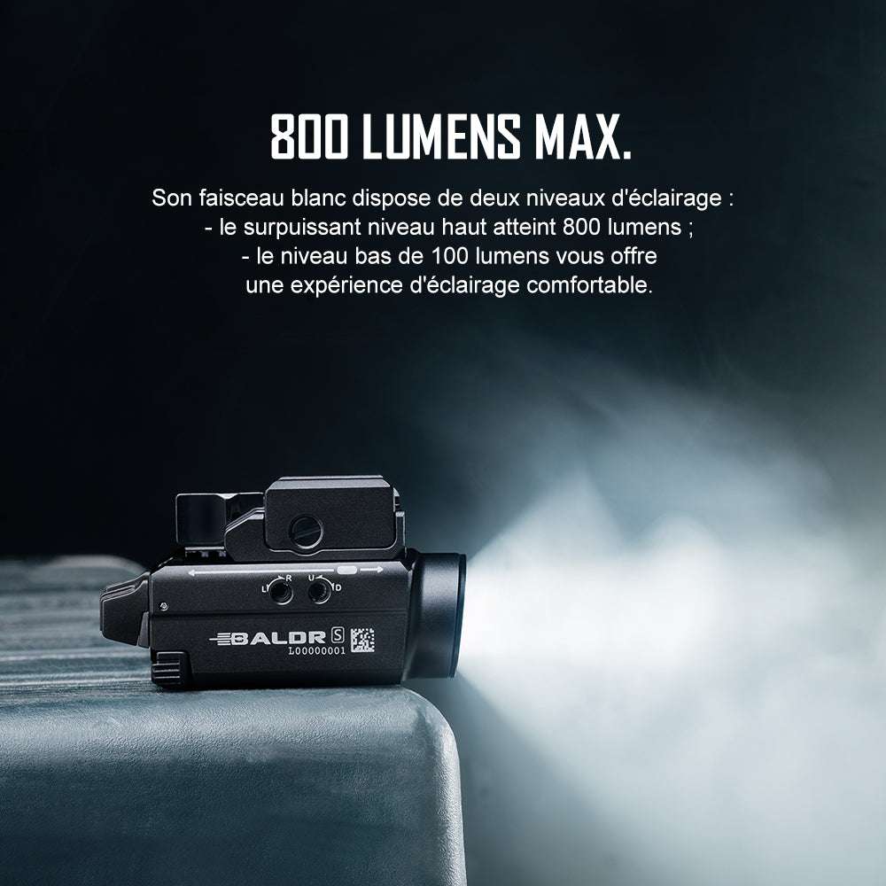 Olight Baldr S | latarka do pistoletu z laserem | 800 lm