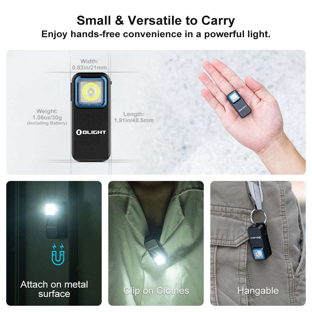 Olight Oclip | ładowana akumulatorowo lampka EDC z klipsem | 300 lm - Black