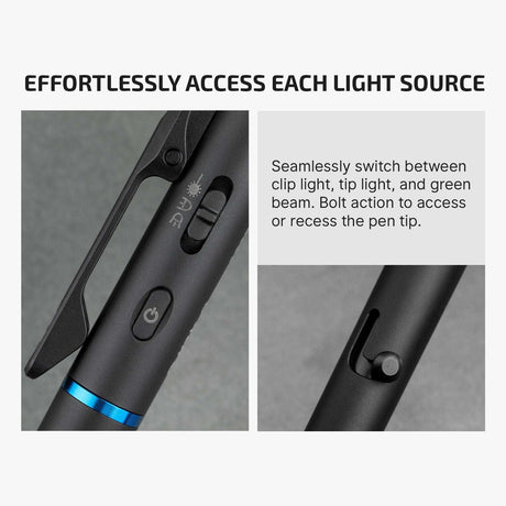 Olight O’Pen 3 | wielofunkcyjna latarka w formie długopisu | 120 lm + zielony laser - Czarny