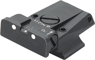 Smith & Wesson [Cal. 9 Cal. 40 3rd Gen & 1911E Cal. 45] regulowana szczerbinka | białe kropki