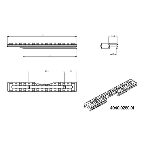 Brno ZKM 451 szyna Picatinny [steel] | 16 mm